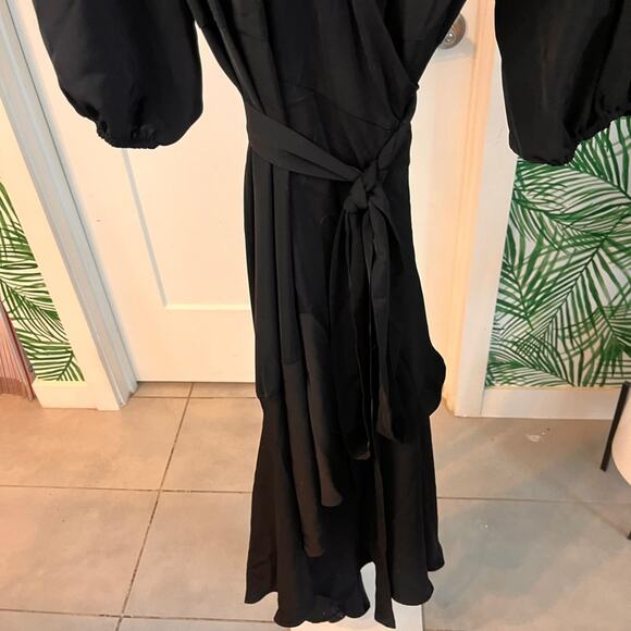 Eloquii Black Wrap Midi Dress Size 22 - Picture 6 of 7